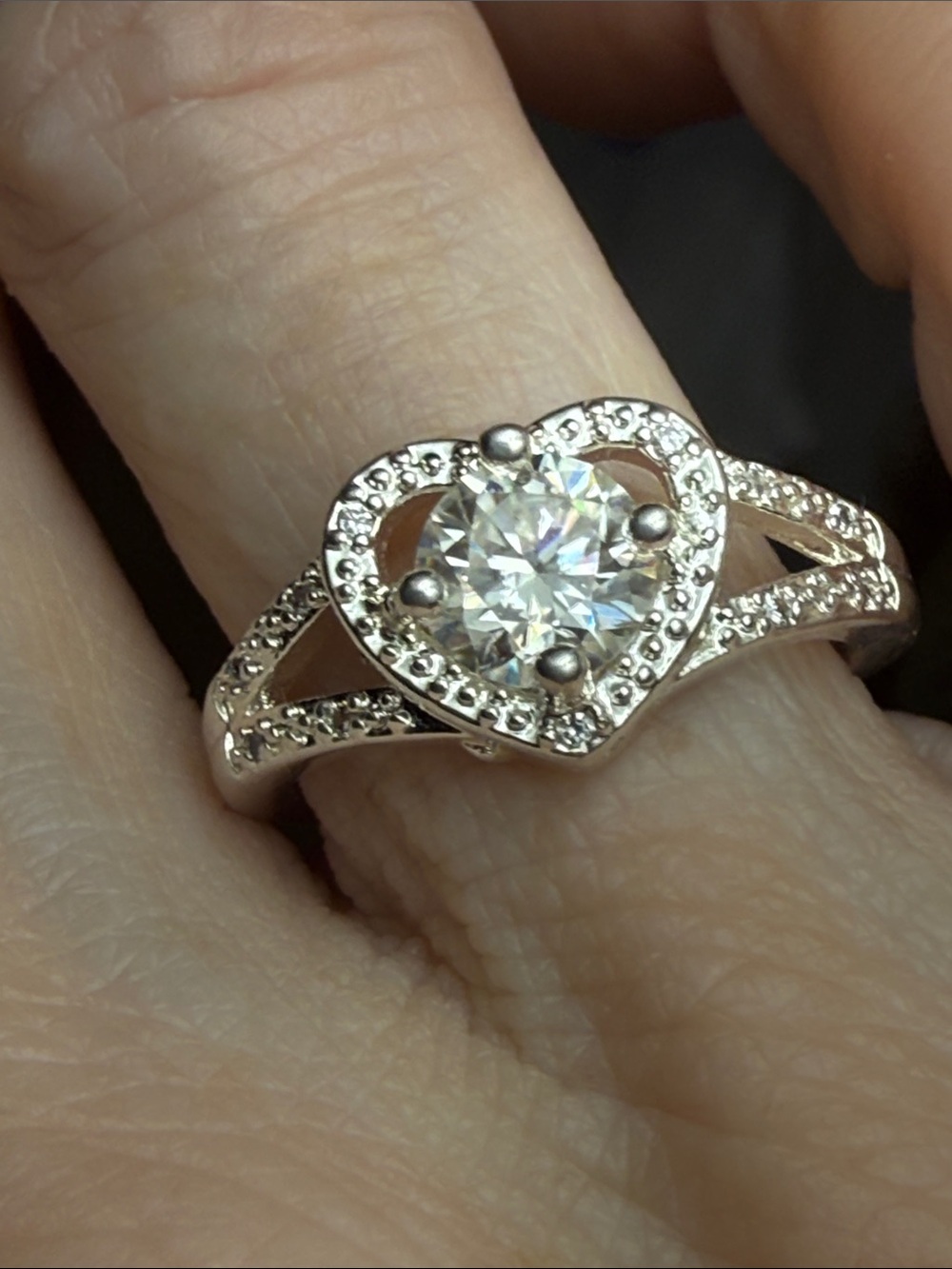 1 CT GRA CERTIFIED MOISSANITE DIAMOND Heart Halo Ring 925 Sterling Silver NEW